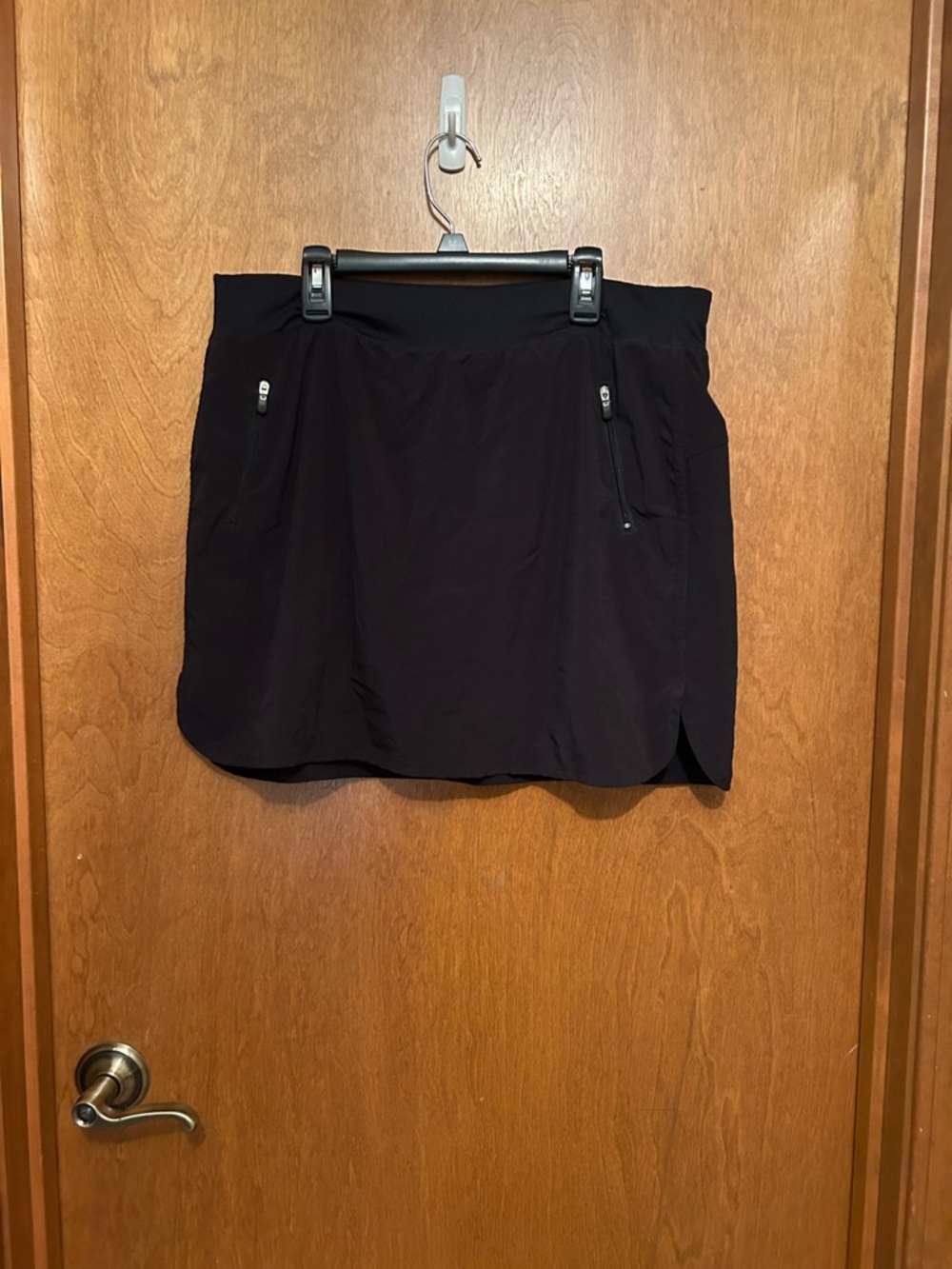 2 for1 deal* Tek Gear Sport black Swim Skort athletic wear w/ zip pockets size L